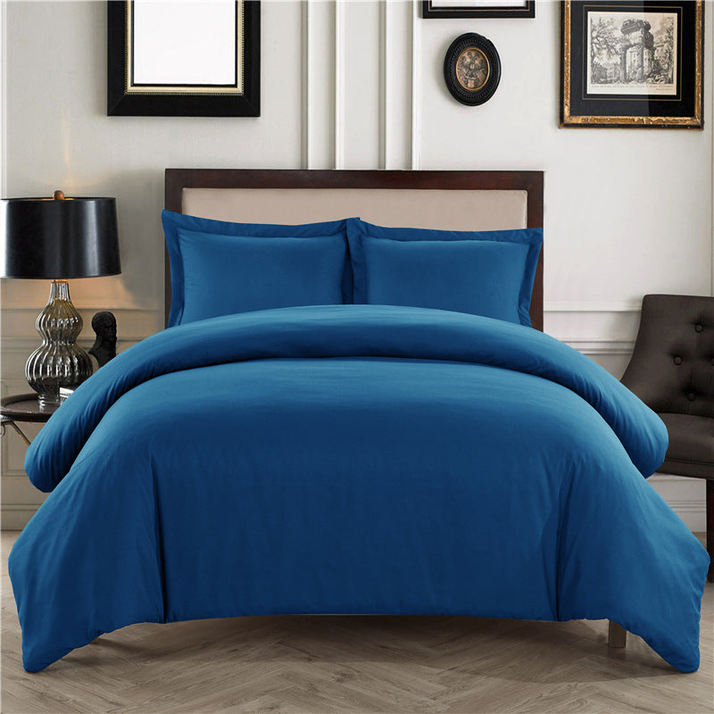 Solid Color Brushed Cotton Duvet Cover 3-Piece Set - Calm Cloud Bedding